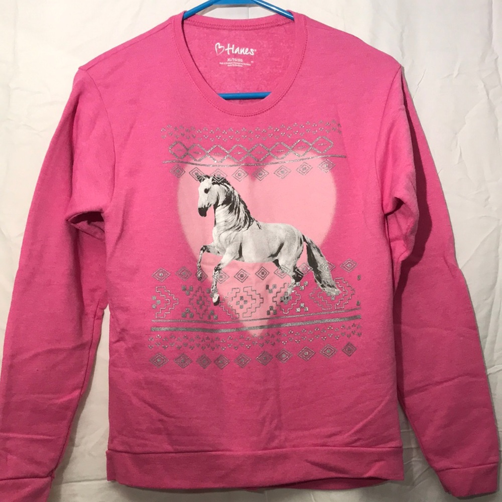 Girls pink sweater